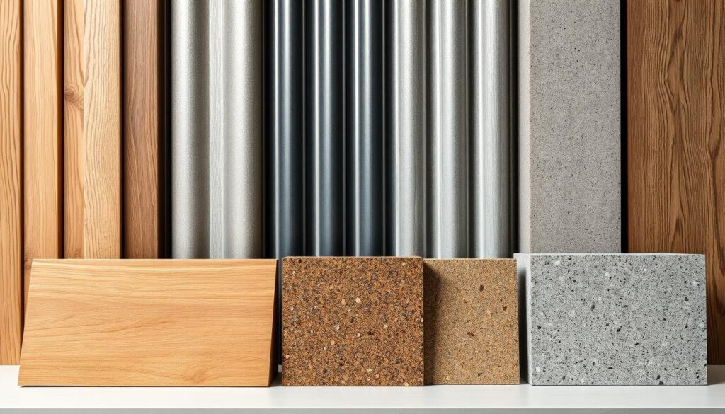 A comprehensive cost comparison of various outbuilding materials arranged in a clean, minimalist layout. In the foreground, samples of wood, metal, and concrete materials are neatly displayed. The middle ground showcases detailed price breakdowns per square meter for each material, presented in a clear tabular format. The background features a simple, neutral-toned environment with soft, even lighting to emphasize the informative nature of the image. The overall composition conveys a sense of practicality and professionalism, suitable for illustrating the "Key Factors Affecting Your Outbuilding Construction Budget" section. A comprehensive cost comparison of various outbuilding materials arranged in a clean, minimalist layout. In the foreground, samples of wood, metal, and concrete materials are neatly displayed. The middle ground showcases detailed price breakdowns per square meter for each material, presented in a clear tabular format. The background features a simple, neutral-toned environment with soft, even lighting to emphasize the informative nature of the image. The overall composition conveys a sense of practicality and professionalism, suitable for illustrating the "Key Factors Affecting Your Outbuilding Construction Budget" section.