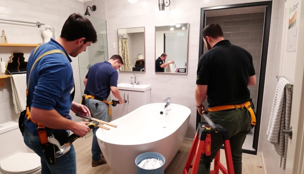 A comprehensive overview of bathroom renovation costs across South Africa in 2025, showcasing a sleek, modern bathroom design with warm lighting and clean lines. The foreground features an array of pricing information, including itemized costs for materials, labor, and permits, displayed on a crisp, digital interface. The middle ground depicts a spacious bathroom with a large vanity, a walk-in shower, and high-end fixtures, all set against a backdrop of the diverse South African landscapes, representing the regional variations in pricing. The image conveys a sense of professionalism, attention to detail, and a deep understanding of the factors influencing bathroom renovation costs throughout the country. A comprehensive overview of bathroom renovation costs across South Africa in 2025, showcasing a sleek, modern bathroom design with warm lighting and clean lines. The foreground features an array of pricing information, including itemized costs for materials, labor, and permits, displayed on a crisp, digital interface. The middle ground depicts a spacious bathroom with a large vanity, a walk-in shower, and high-end fixtures, all set against a backdrop of the diverse South African landscapes, representing the regional variations in pricing. The image conveys a sense of professionalism, attention to detail, and a deep understanding of the factors influencing bathroom renovation costs throughout the country.