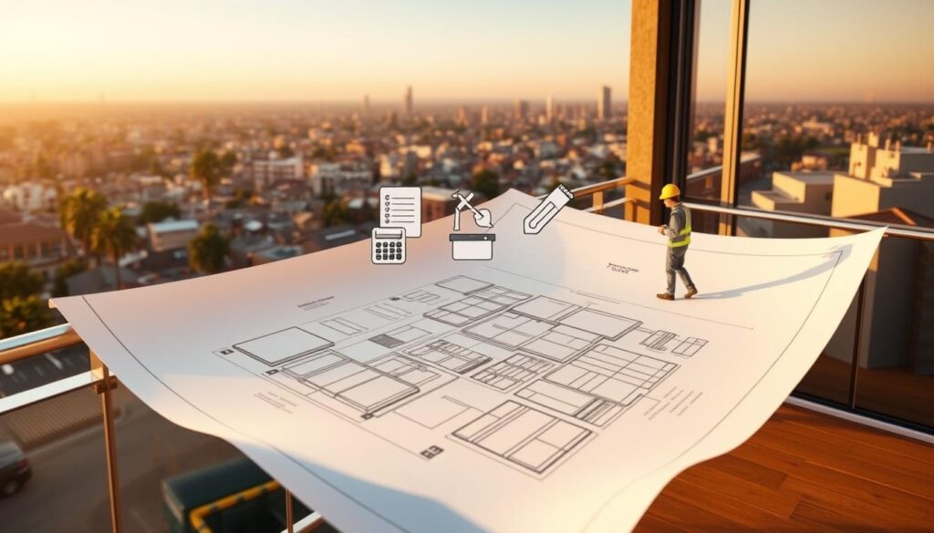 A meticulously detailed rendering of the key factors influencing the cost of a balcony addition project in Johannesburg, Sandton, Midrand, Pretoria, and Gauteng, South Africa. In the foreground, a blueprint schematic outlines the structural elements, materials, and labor required. The middle ground features a trio of cost icons - a calculator, a toolbox, and a construction worker - symbolizing the financial, logistical, and human considerations. In the background, a panoramic view of the cityscape sets the urban context, with emphasis on the varying property sizes, architectural styles, and accessibility challenges that can impact the final price. Warm, neutral lighting casts a professional, analytical mood, inviting the viewer to carefully evaluate the nuanced factors shaping balcony addition costs in this region. A meticulously detailed rendering of the key factors influencing the cost of a balcony addition project in Johannesburg, Sandton, Midrand, Pretoria, and Gauteng, South Africa. In the foreground, a blueprint schematic outlines the structural elements, materials, and labor required. The middle ground features a trio of cost icons - a calculator, a toolbox, and a construction worker - symbolizing the financial, logistical, and human considerations. In the background, a panoramic view of the cityscape sets the urban context, with emphasis on the varying property sizes, architectural styles, and accessibility challenges that can impact the final price. Warm, neutral lighting casts a professional, analytical mood, inviting the viewer to carefully evaluate the nuanced factors shaping balcony addition costs in this region.