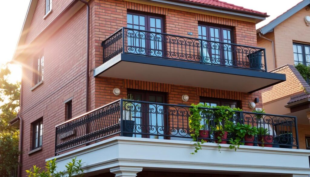 An elegant two-story townhouse in a lush Gauteng suburb, its balcony a harmonious addition. The sun casts a warm glow, illuminating the detailed brick facade and ornate wrought-iron railings. Potted plants line the balcony, their vibrant greenery cascading over the edges. The scene exudes a sense of sophistication and tranquility, capturing the essence of a desirable Gauteng home with a thoughtfully integrated balcony addition. An elegant two-story townhouse in a lush Gauteng suburb, its balcony a harmonious addition. The sun casts a warm glow, illuminating the detailed brick facade and ornate wrought-iron railings. Potted plants line the balcony, their vibrant greenery cascading over the edges. The scene exudes a sense of sophistication and tranquility, capturing the essence of a desirable Gauteng home with a thoughtfully integrated balcony addition.