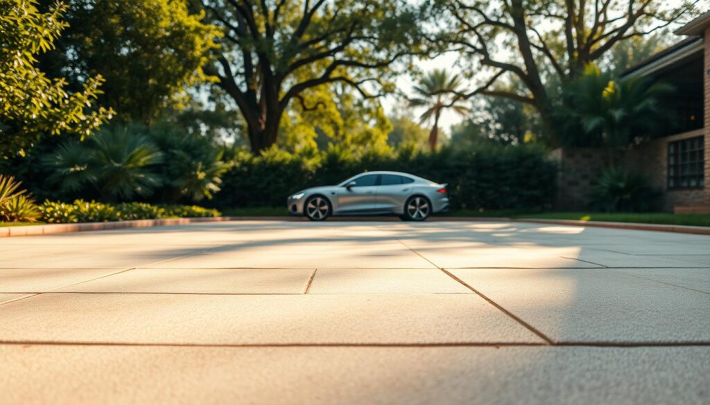 A driveway paving scene set in Johannesburg, Sandton, and Pretoria, South Africa. Smooth, textured concrete slabs in warm tones of gray and beige stretch across the foreground, framed by lush, verdant foliage in the background. The scene is bathed in soft, diffused sunlight, creating gentle shadows and highlights that accentuate the materiality of the paving. In the middle ground, a modern, low-profile car is parked, complementing the sleek, contemporary aesthetic. The overall mood is one of tranquility and sophistication, reflecting the affluent neighborhoods of Gauteng province. A driveway paving scene set in Johannesburg, Sandton, and Pretoria, South Africa. Smooth, textured concrete slabs in warm tones of gray and beige stretch across the foreground, framed by lush, verdant foliage in the background. The scene is bathed in soft, diffused sunlight, creating gentle shadows and highlights that accentuate the materiality of the paving. In the middle ground, a modern, low-profile car is parked, complementing the sleek, contemporary aesthetic. The overall mood is one of tranquility and sophistication, reflecting the affluent neighborhoods of Gauteng province.