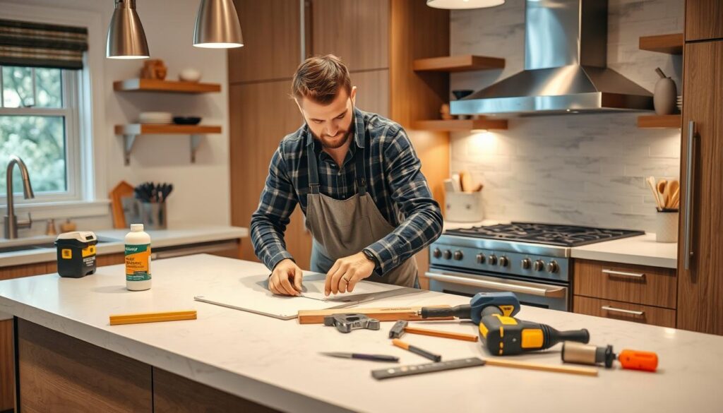 A highly detailed, photorealistic image of a kitchen counter top replacement cost breakdown, set against a clean, light-filled background. The foreground features an open kitchen layout with a marble or quartz countertop, showcasing various cost components like the material, labor, installation, and any additional fixtures or finishes. The middle ground includes a clear, annotated breakdown of the estimated costs for each element, presented in a logical, easy-to-understand format. The background is a bright, airy space with minimalist decor, emphasizing the informative nature of the image. Crisp lighting, a shallow depth of field, and a slight low-angle perspective combine to create a professional, editorial-style visualization of kitchen top replacement costs in South Africa. A highly detailed, photorealistic image of a kitchen counter top replacement cost breakdown, set against a clean, light-filled background. The foreground features an open kitchen layout with a marble or quartz countertop, showcasing various cost components like the material, labor, installation, and any additional fixtures or finishes. The middle ground includes a clear, annotated breakdown of the estimated costs for each element, presented in a logical, easy-to-understand format. The background is a bright, airy space with minimalist decor, emphasizing the informative nature of the image. Crisp lighting, a shallow depth of field, and a slight low-angle perspective combine to create a professional, editorial-style visualization of kitchen top replacement costs in South Africa.