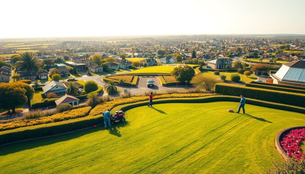 A vast, lush landscape of South African suburbia, with neatly trimmed lawns, vibrant flower beds, and carefully manicured hedges. In the foreground, a group of professional landscapers tending to the greenery, using their specialized tools and equipment. The middle ground showcases a range of landscaping services, from lawn mowing to tree pruning, while the background depicts a sun-drenched neighborhood, with sprawling homes and verdant gardens. The scene is captured with a wide-angle lens, emphasizing the scale and scope of the landscaping work, with warm, golden lighting casting a tranquil, inviting atmosphere. A vast, lush landscape of South African suburbia, with neatly trimmed lawns, vibrant flower beds, and carefully manicured hedges. In the foreground, a group of professional landscapers tending to the greenery, using their specialized tools and equipment. The middle ground showcases a range of landscaping services, from lawn mowing to tree pruning, while the background depicts a sun-drenched neighborhood, with sprawling homes and verdant gardens. The scene is captured with a wide-angle lens, emphasizing the scale and scope of the landscaping work, with warm, golden lighting casting a tranquil, inviting atmosphere.