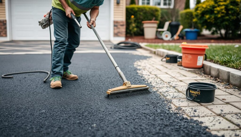 A well-lit, high-resolution photograph of a freshly tar-surfaced road in a suburban South African neighborhood. The smooth, dark asphalt glistens in the warm, golden sunlight, showcasing its even, seamless texture. The foreground features a prominent "Price per m2" sign displaying the current rate, while the middle ground depicts workers diligently applying the tar coating. The background includes lush, verdant trees and buildings characteristic of a Johannesburg or Pretoria residential area, conveying a sense of urban development and progress. The overall scene exudes a professional, informative atmosphere suitable for an article on the current state of tar surfacing prices in South Africa. A well-lit, high-resolution photograph of a freshly tar-surfaced road in a suburban South African neighborhood. The smooth, dark asphalt glistens in the warm, golden sunlight, showcasing its even, seamless texture. The foreground features a prominent "Price per m2" sign displaying the current rate, while the middle ground depicts workers diligently applying the tar coating. The background includes lush, verdant trees and buildings characteristic of a Johannesburg or Pretoria residential area, conveying a sense of urban development and progress. The overall scene exudes a professional, informative atmosphere suitable for an article on the current state of tar surfacing prices in South Africa.