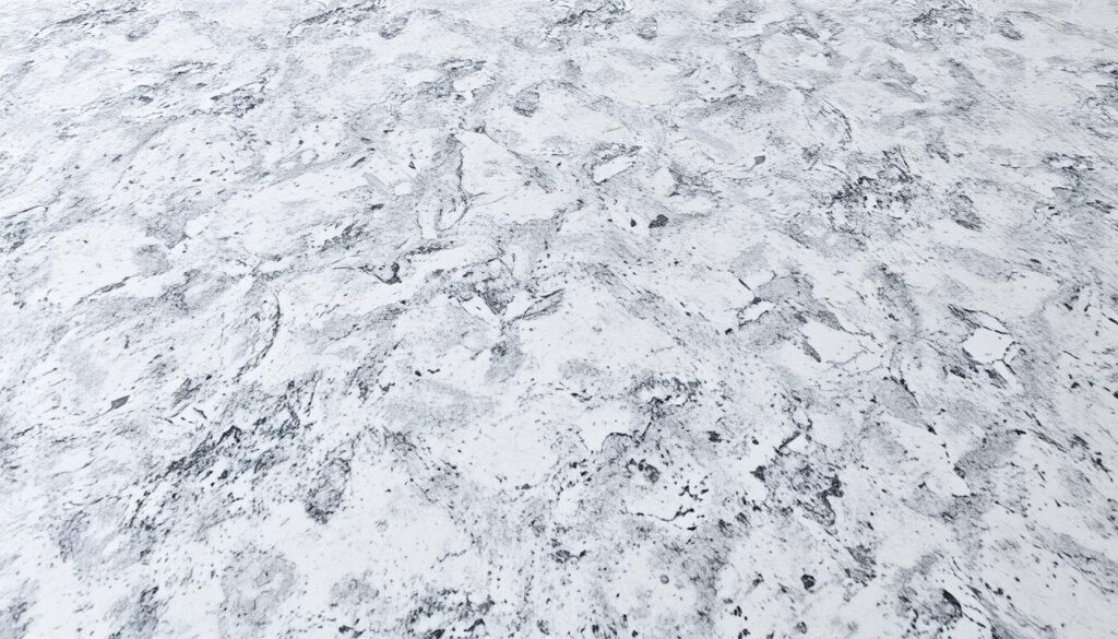 A high-resolution, photorealistic image of a granite surface with a smooth, reflective finish. The granite has a natural, mottled pattern with a combination of grays, whites, and subtle veining. The surface is evenly lit from above, creating a soft, even illumination that highlights the depth and texture of the material. The image is captured from a slightly elevated angle, giving a clear view of the entire countertop. The overall atmosphere is one of quality, durability, and elegance, suitable for a luxurious kitchen or bathroom setting. A high-resolution, photorealistic image of a granite surface with a smooth, reflective finish. The granite has a natural, mottled pattern with a combination of grays, whites, and subtle veining. The surface is evenly lit from above, creating a soft, even illumination that highlights the depth and texture of the material. The image is captured from a slightly elevated angle, giving a clear view of the entire countertop. The overall atmosphere is one of quality, durability, and elegance, suitable for a luxurious kitchen or bathroom setting.